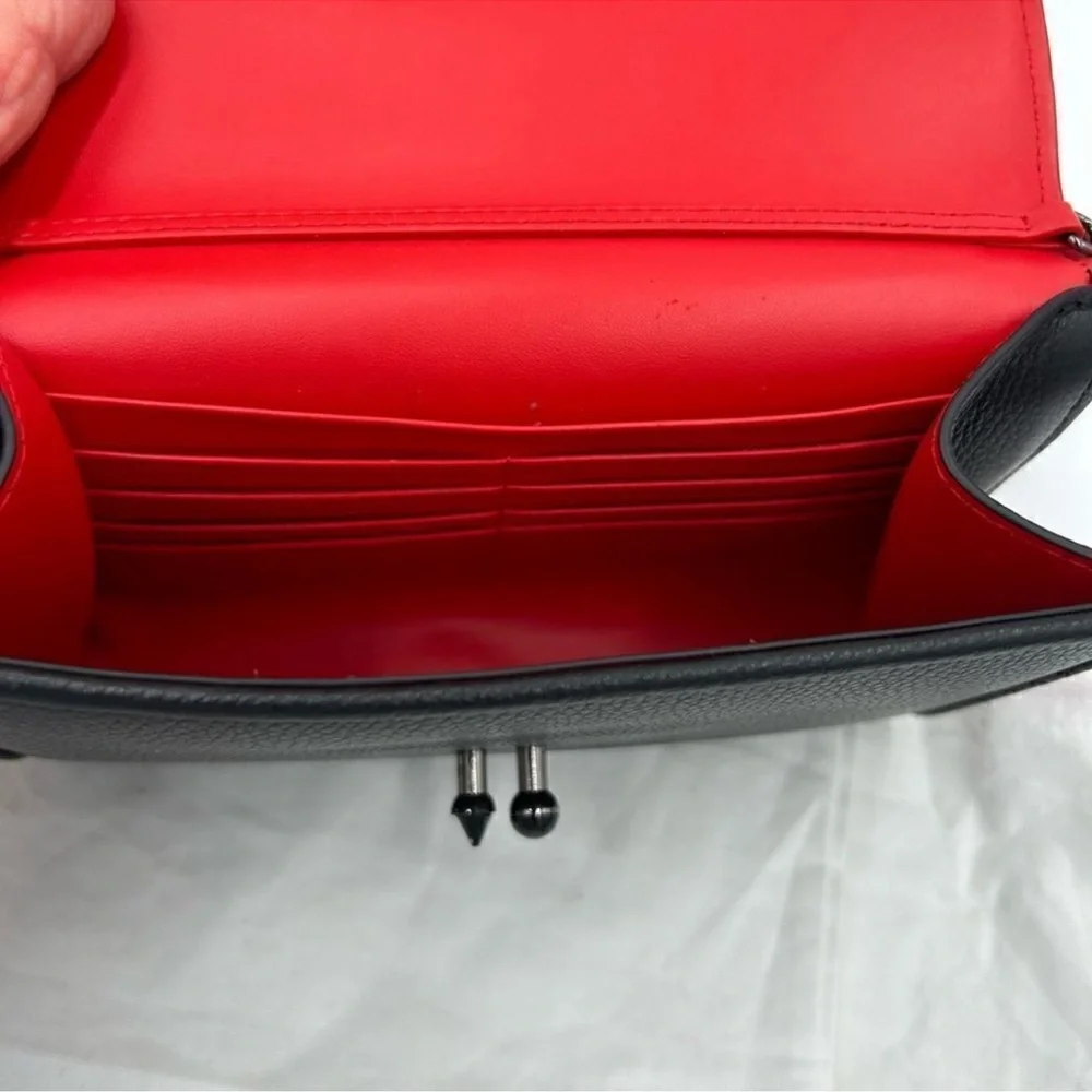Christian Louboutin Carasky leather clutch/shoulder bag made in Italy - Picture 5 of 10
